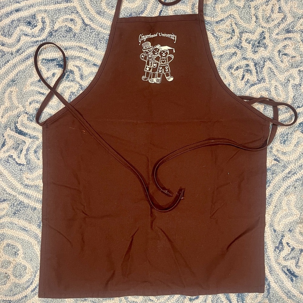 Brown Apron with Gingerbread University Logo